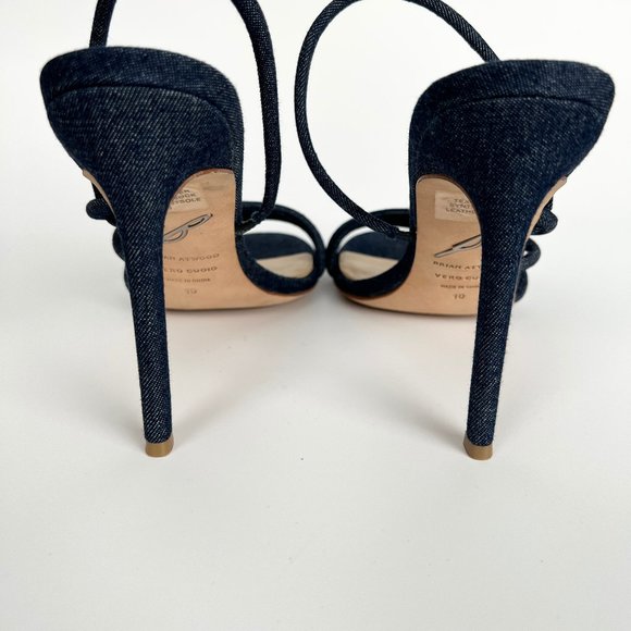 Stunning Anthropologie Brian Atwood Fifi High Heels Stiletto Sandals 90's Y2K 10 - Picture 5 of 8